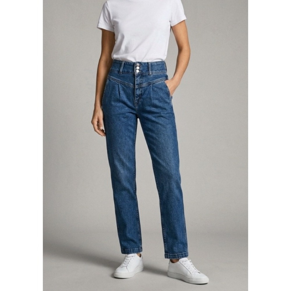 Sezane‎ Sama Trousers High Waisted Straight Leg Indigo Blue Jeans Size 34 US 2